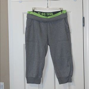 Gray Nike Dri-Fit 3/4 sweatpants for women